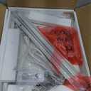 Furologee Kitchen Bakers Rack with Power Outlet, Microwave Oven Stand with Storage 4 Tiers, Coffee Bar Table with 6 S Hooks, Kitchen Storage Shelf Rack for Spices, Pots, White