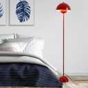 COSYLUX Modern Floor Lamp for Living Room, Industrial Tall Standing Lamp for Bedroom, Metal Shade Reflecting Light Reading Floor Lamp for Office, Nursery Room, Corner(Burgundy/Dark Red)