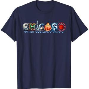 The Windy City A Chicago Sporting Team Fan A Fun Chicagoan T-Shirt 3 XL Dark Blue