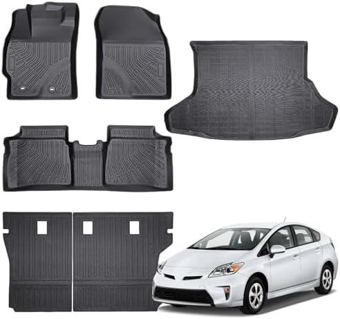 Floor Mats & Cargo Liner Compatible with 2010 2011 Toyota Prius,All Weather Protection TPE, Anti-Slip Floor Mats & Trunk Mat Compatible with 2010 2011 Toyota Prius Accessories