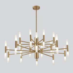KCO Lighting Brushed Brass 40-Lights LED Sputnik Chandelier Mid Century Modern Chandelier Gold Round Pendant Light Vintage Industrial Flush Mount Ceiling Light Fixture