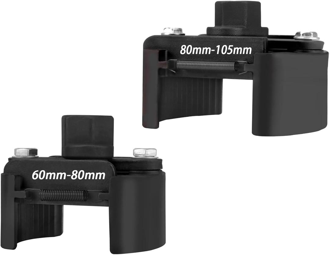 Oil Filter Remover Tool, Adjustable Oil Filter Wrench, Wrench with Serrated Jaws 60-80 mm & 80-105 mm Oil Filter Removal Tool, 1/2" & 22 mm Drive Universal Oil Filter 2 pc.