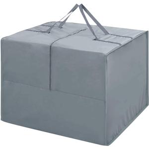 Outdoor Cushion Storage Bag Square Cushion Storage Bags Water Resistant All Weather Protection with Zipper and Handle Garden Furniture Cushion Carrying Bags-81x81x61cm/32"L x 32" W x 24" H (Grey)