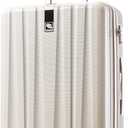 Hanke 24 Inch Luggage Suitcases With Spinner Wheels Lightweight PC Hard Shell Rolling Suitcase With Travel Lock,Checked-Medium 24-Inch(Ivory White)