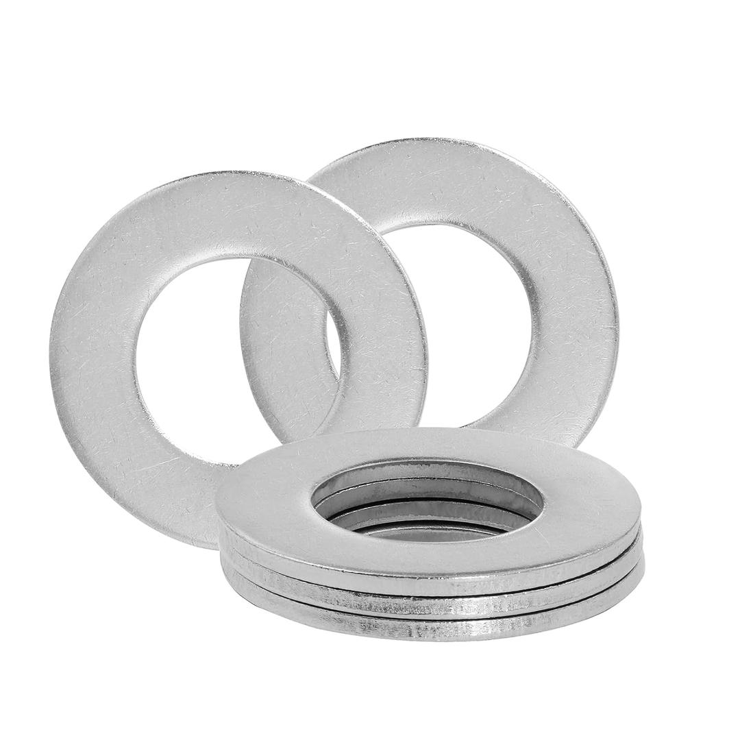1" Stainless Steel Flat Washers - 2" Outside Diameter, 30418-8 Stainless Steel Washers Metal Washer for Screws Bolts, Pack of 25