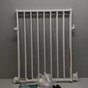 Babelio Baby Gate for Stairs, Kitchen & Doorways, 26-43" W 28" H No Bottom Bar| Easy Installation| One-Handed Operation| Auto-Close| Hardware Mount (Drill Needed) Safety Dog/Pet Gate Indoor (White)