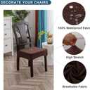 2 x Genina Waterproof Seat Covers for Dining Room Chair Covers Waterproof Dining Chair Covers (2 PCS-Rear-gapped, Chocolate)