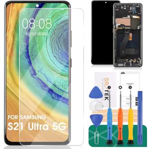 SRJTEK for Samsung Galaxy S21 Ultra 5G Screen Replacement for LCD for Samsung S21 Ultra 5G for Galaxy S21 Ultra 5G Display for SM-G998U SM-G998b/DS Digitizer Replacement Touch Screen Repair Part(Black)