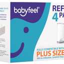 Babyfeel Refills Compatible with DEKOR PLUS Diaper Pails | 4 Pack | Exclusive 30% Extra Thickness | Diaper Pail Refills with Powerful Odor Elimination | Fresh Powder Scent | Holds up to 2320 Diapers Size Mini