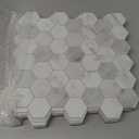 The Tiles Plaza Backsplash Tile for Kitchen Peel and Stick White Hexagon Marble Self Adhesive Wall Tile Stone Composite Stick On Decorative Mosaic Tile for Bathroom, Fireplace, 10 Sheets, 9 Sq Ft.