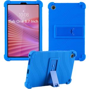 Case for Lenovo Tab One 8.7 Inch Tablet 2025 (TB305FU), Kids Friendly Soft Silicone Adjustable Stand Cover for Lenovo Tab K9 Tablet 8.7 inch Tablets (Blue)