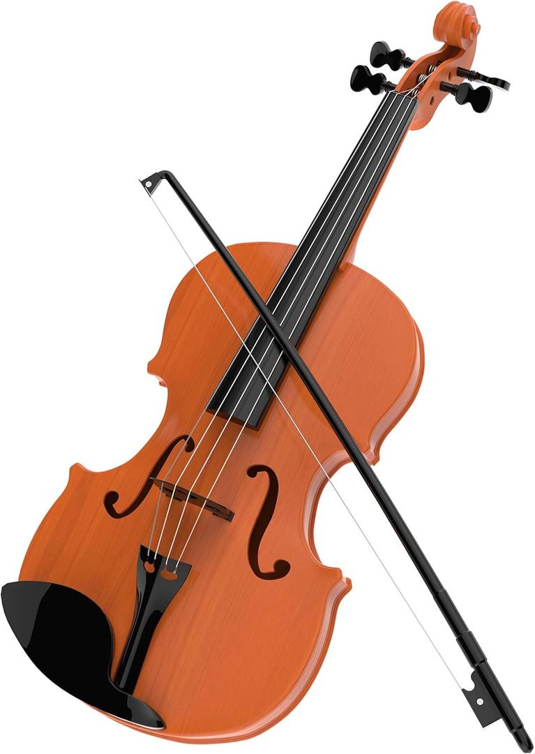 HEY! PLAY! Kids Toy Violin with 4 Adjustable Strings and Bow - Musical Sounds- Realistic-Looking Instrument for Learning Classical Music