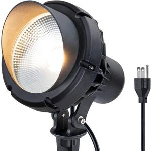 SUNVIE 40W Spot Lights Outdoor 120V LED Plug in Spotlight Outdoor 4000LM Ultra Bright Flag Pole Light 3000K Warm White Landscape Spotlights for Yard House Tree Lawn Signage, with Stake & 5.5FT Cord