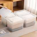 Stackable Plastic Storage Bins with Lids,Container to Organize Shoes and Crafts on Closet Shelves,Garage, Totes, Tubs Boxes Organizing 4 Pack (N-4XXL)