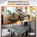 Huuger Folding Desk for Small Spaces, 39.3 Inch Foldable Computer Table, for Home Office, Study, Bedroom, Dorm, Space Saving, Small Writing Work Office Computer Desk, Easy to Fold, Grey