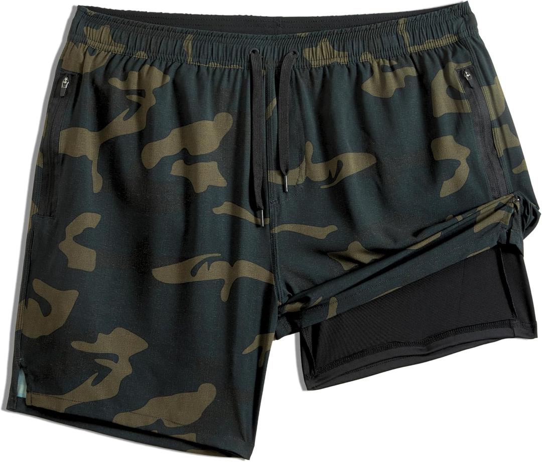 Onvous 7" Mens Swim Trunks Men Swim Trunks with Liner | Mens Swim Shorts Men | Men's Bathing Suit for Men's Swimwear (Combat Camo)