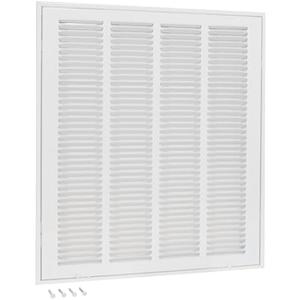EZ-FLO 16 x 20 Inch (Duct Opening) Return Air Vent Cover for Wall or Ceiling, Solid Steel Return Air Filter Grille, HVAC Vent Cover, White, 61631