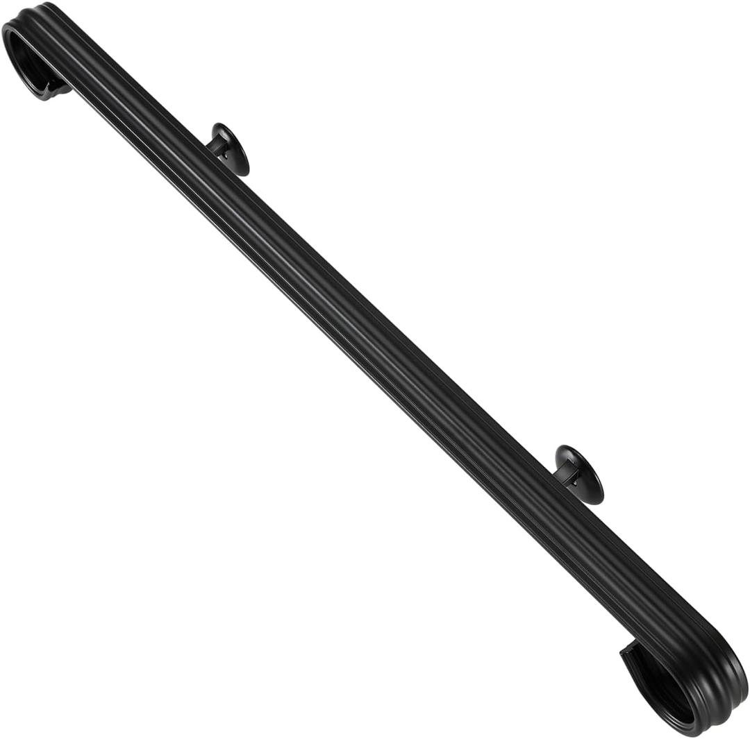 3 Feet Aluminum Handrail Kit Indoor/Outdoor Stair Railing Matte Black