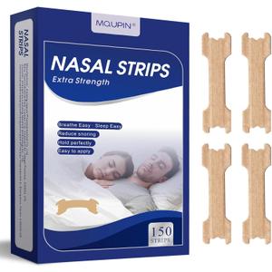 MQUPIN 150 Counts Nasal Strips Upgraded, Drug-Free, Safe, Long Effect, Reduction Snoring, Nasal Strips for Snoring Congestion Relief(66mm*19mm) MQUPIN 150 Counts Nasal Strips Upgraded, Drug-Free, Safe, Long Effect, Reduction Snoring, Nasal Strips for Snoring Congestion Relief(66mm*19mm)