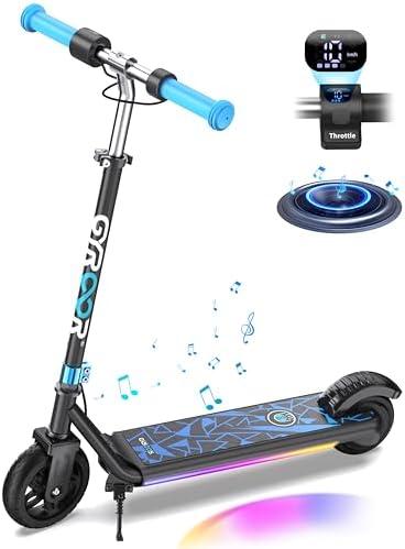 Gyroor H30 Max Electric Scooter for Kids, LED Dispaly, 150W Powerful Motor, Dual Brake System, Adjustable Height and Speed, Best Presents for Kids