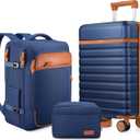 Luggage Sets 3 Piece, Carry On Luggage 20 Inch With Spinner Wheels,PC Hardside Suitcase Set with TSA Lock,Durable Carry On Suitcase With Travel Backpack for Men (Blue, 3 Piece Set (20inch))