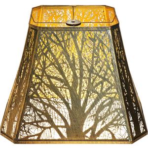 ALUCSET Bell Lampshades, Metal Large Lamp Shade (7+9)" (10.25+16) " 12.25", Lamp Shades Replacement for Floor Lamp and Table Lamps, Antique Bronze and Gold Lampshade, Spider Fitter
