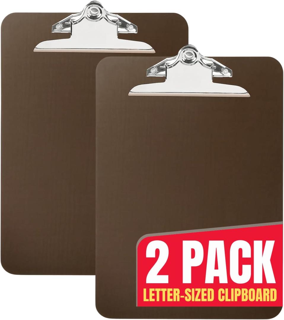 1InTheOffice Plastic Clipboard, Clipboards for Classroom, Hanging Clipboard, Letter Size, Smoke, 2 Pack