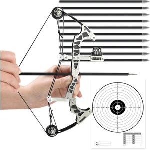 Archery Bow Set Left and Right Hand Compound Bow Hunting Bow Metal Material Catapult RH/LH for Practice Archery