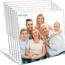 4x4 Acrylic Picture Frames, Set Of 6 Clear Acrylic Frameless Gift for Desktop Display, Standing Picture or Display Sign Holder with Inserts for Home Office