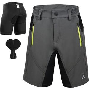 Kids Padded Bike Shorts with Padding Boys Teen Cycling Mountain Biking Shorts Zipper Pockets