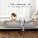 UPGOGO Folding Bed Rail for Toddlers,Baby Bed Rail Guard with Reinforced Anchor Safety System,Fit Bunk,Full Size,Queen,King,Twin(Grey,43"x23.6")