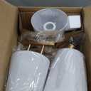 MOKATNG Bathroom Light Fixtures, 3-Light Brushed Gold Vanity Lights, Bathroom Lighting Fixtures Over Mirror with Flared White Fabric Shade, Modern Wall Sconces for Living Room Hallway