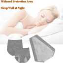 3 Pack Women's Incontinence Underwear Washable, Double Elastic High Waist Adult Incontinence Protective Briefs, Reusable for Light Bladder Leakage(L-Waist: 24.4''~38.6'')