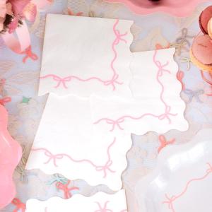 xo, Fetti Pink Bow Napkins - 3-ply, 25 pcs | Baby Shower Decorations, Spring Girl Birthday, Girls Just Wanna Be One, Tying the Knot Party Favors, Coquette Graduation, Bachelorette Decor