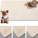 Dog Supplies Stone Mat for Dog Bowls Diatomaceous Earth Absorbent Non Slip Cat Puppy Mat for Food and Water Quick Drying Easy to Clean Puppy Placemat for Bowl Dish(Beige,16 x 24 Inch)
