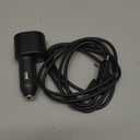 Super Fast Dual Car Charger (45W+15W) Dual Ports USB-C & USB-A White 6.6ft Cable for Samsung S25 S24 S23 S22- Black