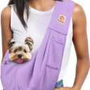 Tomkas Dog Sling Carrier for Small Dogs Puppy Carrier for Small Dogs (Black, for Pets Weight 2-7 lbs)