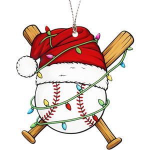 2 x Baseball Christmas Ornaments 2025, Softball Ornament, Funny Sports Ornaments for Christmas Tree, Softball Ornaments for Girls, Ornament Holiday Decor, Gift for Baseball and Softball Lovers