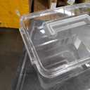 6-Pack Home Storage Bins, 2-Pack 11"x7", 4-Pack 9"x6", Plastic Container, Latching Box with Handle (Grey and White handle)