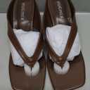 VIUGJNEX Women’s Kitten Heels Flip Flops Slip On Open Toe Low Heels Thong Square Slide Summer Fashion Party Heeled Dressy Sandals for Women 7