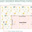4 x WRAPLULU Baby Shower Wrapping Paper - 4 Jumbo Sheets, 28 * 40 Inches - Giraffe & Elephant Gift Wrap, Perfect for Boys Girls, Baby's Birthday, Newborn