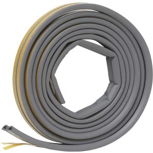 Frost King P D-Section Rubber Self-Stick Weatherseal Tape, 5/16" W, 1/4" T, 17 ft L, Grey