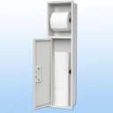 Recessed Toilet Paper Holder Wall Cabinet - 304 Stainless Steel, Matte Black | Space-Saving, Large Capacity & Damp-Proof Bathroom Storage (White)