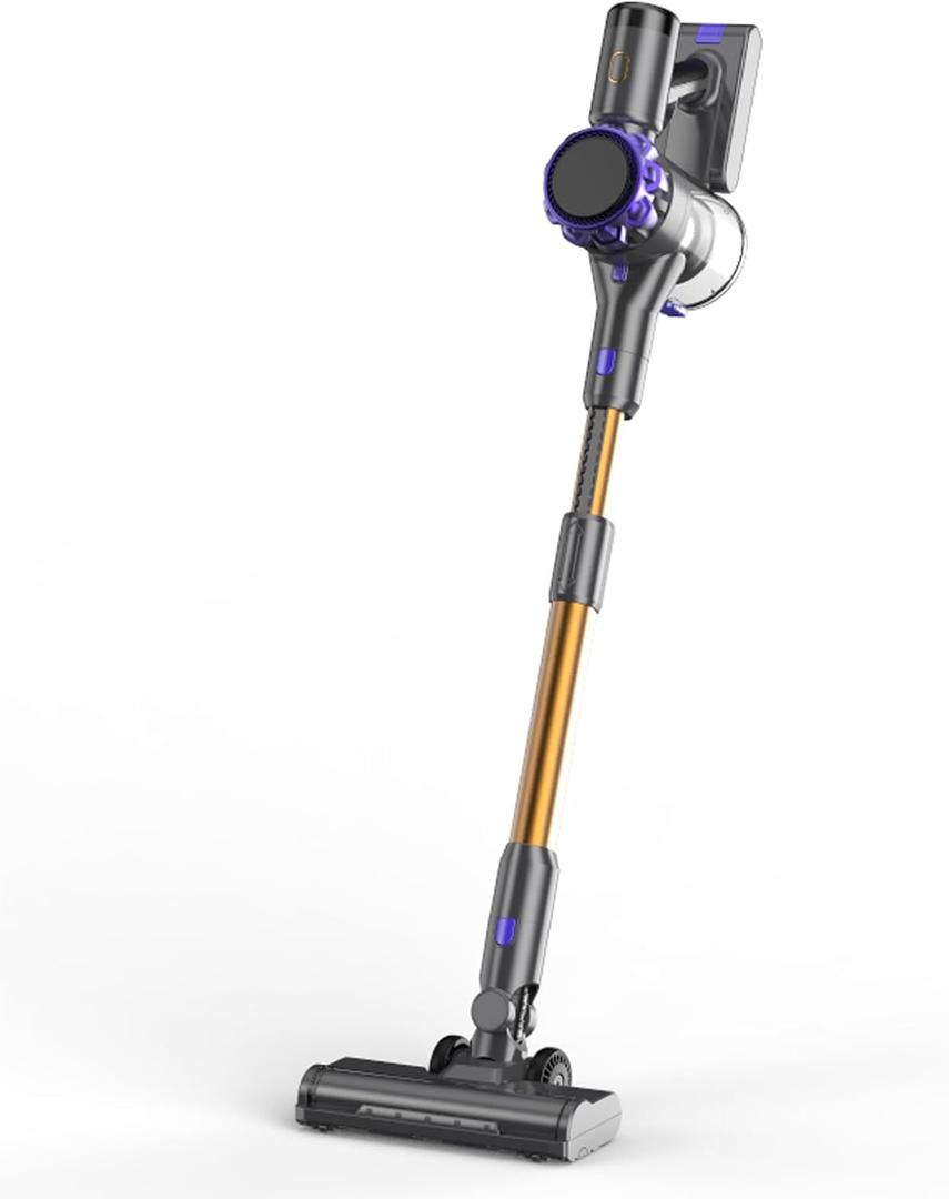 S3P Cordless Vacuum Cleaner, 45kPa Powerful Suction Vacuum Cleaners for Home, 55-Min Runtime Rechargeable Stick Vacuum, Self-Standing, for Pet Hair Carpet Hard Floor, LED Display