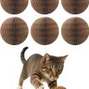 6-Pack Cardboard Cat Ball Toy with Bell  Interactive Cat Toy for Chasing, Batting, and Exercise  Durable & Irresistible Fun for Cats