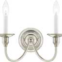 Livex Lighting 5142-35 Cranford 2-Light Wall Sconce, Polished Nickel, 13"W x 9"H