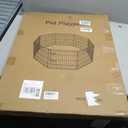 Dog Pen Pet Playpen Dog Fence Indoor Foldable Metal Wire Exercise Puppy Play Yard Pet Enclosure Indoor Outdoor 8 Panels 30 Inch with Bottom Pad/Top Cover(Black 30 top Cover)