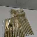 Supernal 102pcs Gold Plastic Silverware, Disposable Cutlery with Dark Gold Handle, Plastic Forks and Spoons Knives,34 Forks,34Knvies,34 Spoons,Perfect for Birthday,Party,Wedding