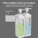 Clear Soap Dispenser - (2 Pack, 17 Oz) ABS+PET Square Bottle, Wall/Desktop Plastic Hand Soap Dispenser, Leak-Proof Pump Bottle Dispenser for Home & Commercial Use,White