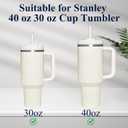 4 x 6 Pack Reusable Glass Straw for Stanley 40 oz 30 oz Cup Tumbler,12.2''x10MM,3 Straight and 3 Bent with 2 Cleaning Brushes,Compatible with Stanley 40oz Stanley Cup Tumbler